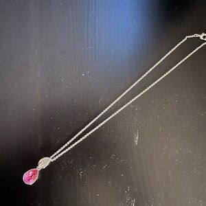 Swarovski necklace- pink stone.